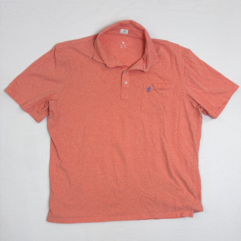 Johnnie-O Hangin Out Mens XL Orange Heathered Short Sleeve Pocket Polo Shirt